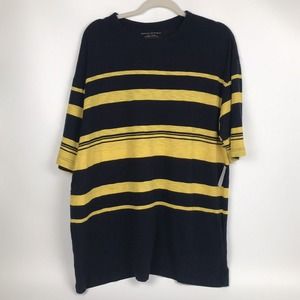 Banana Republic Shirt Mens Large Tall Supima Cotton Light Blue Dark Blue Stripe